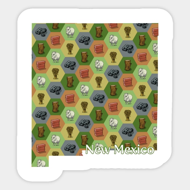 New Mexico State Map Board Games Sticker by adamkenney